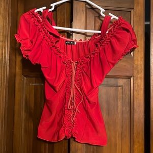 Woman’s off the shoulder top